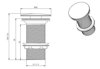 Донный клапан Aquatek AQ6000MB без перелива чёрный матовый